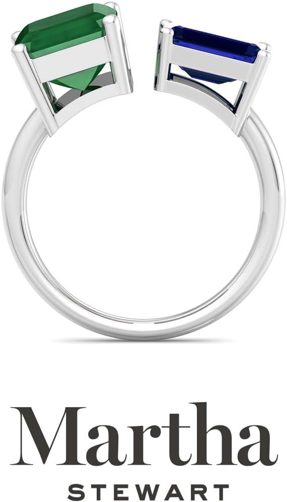 image:imageMartha Stewart 4 12 Carat Two Stone Gemstone Ring For Women in Sterling Silver Gemstone Jewelry For WomenOption 1