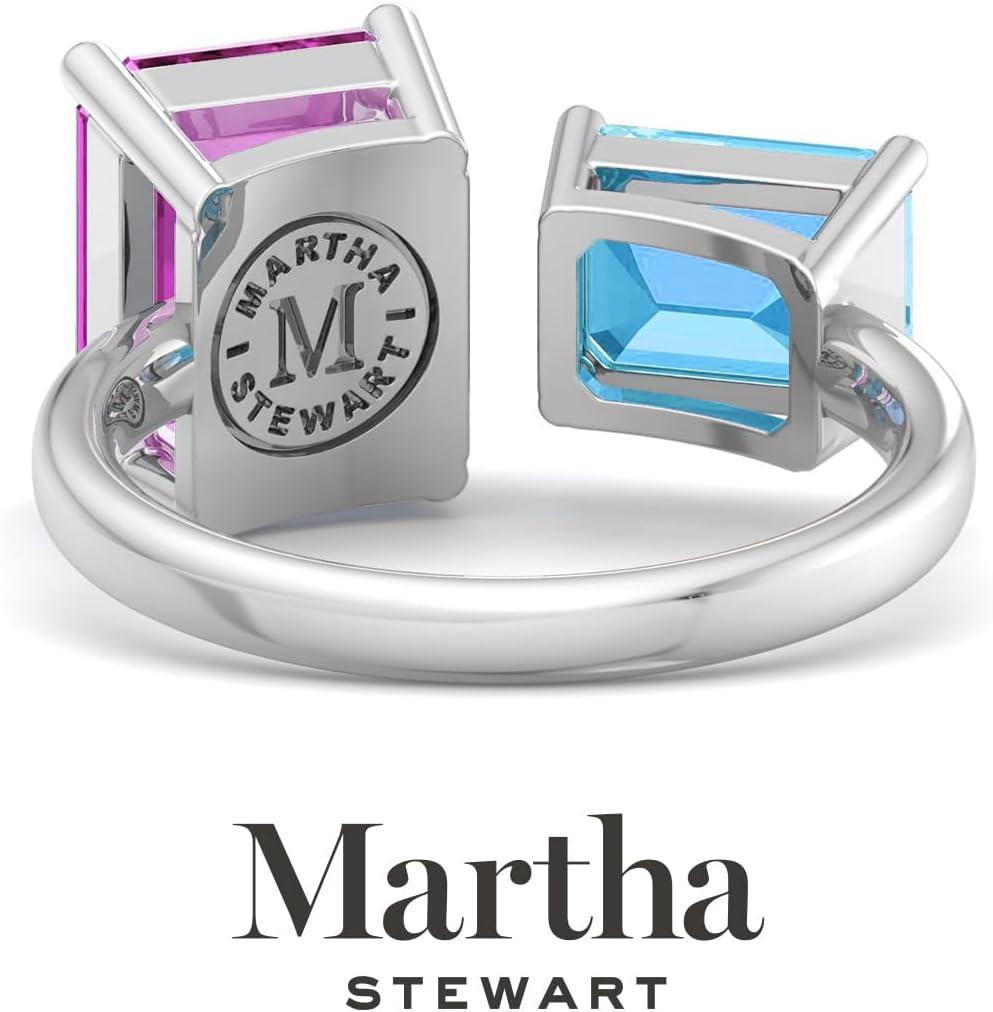 image:imageMartha Stewart 4 12 Carat Two Stone Gemstone Ring For Women in Sterling Silver Gemstone Jewelry For WomenOption 3
