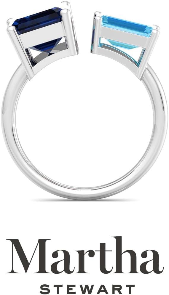 image:imageMartha Stewart 4 12 Carat Two Stone Gemstone Ring For Women in Sterling Silver Gemstone Jewelry For WomenOption 4