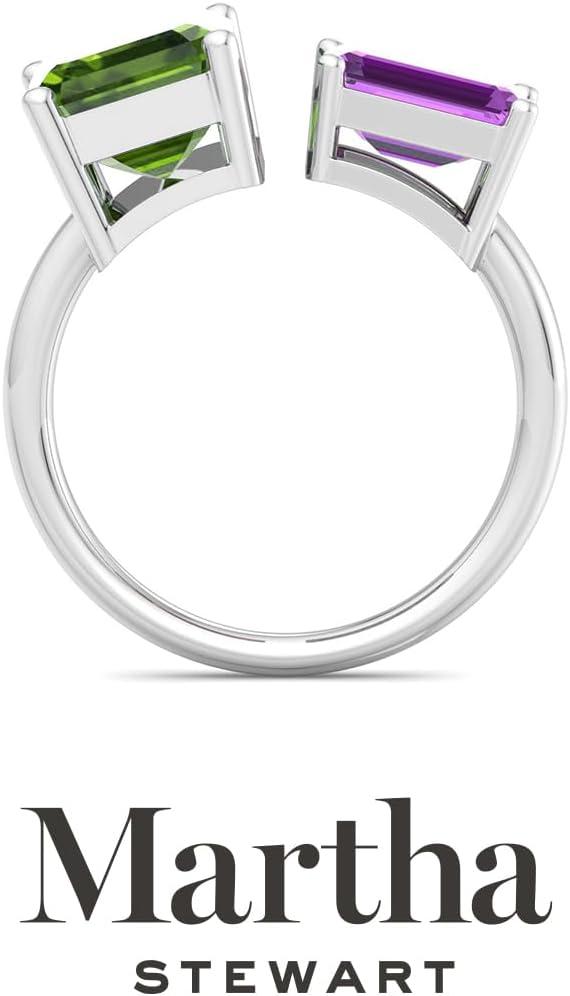 image:imageMartha Stewart 4 12 Carat Two Stone Gemstone Ring For Women in Sterling Silver Gemstone Jewelry For WomenOption 5