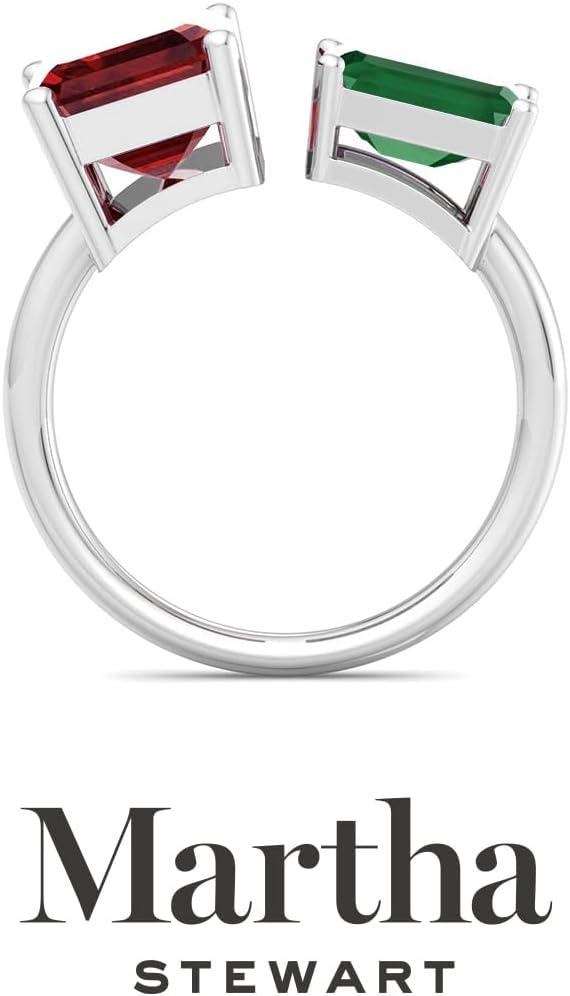 image:imageMartha Stewart 4 12 Carat Two Stone Gemstone Ring For Women in Sterling Silver Gemstone Jewelry For WomenOption 7