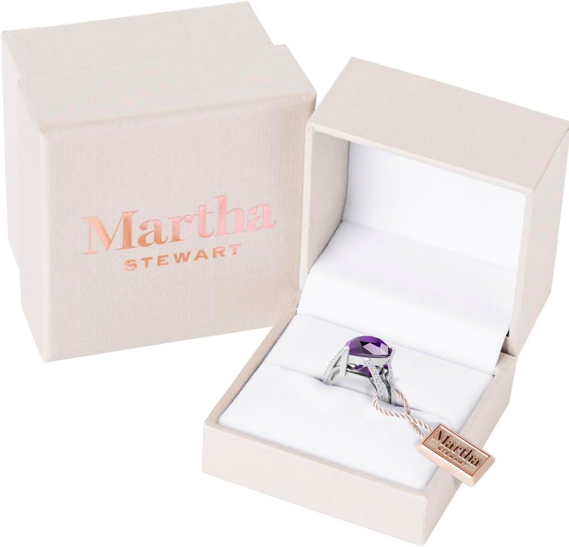 image:imageMartha Stewart 5 12 Carat Pear Shape Gemstone Ring with Lab Grown Diamonds in Sterling Silver Choose Your GemstoneAmethyst