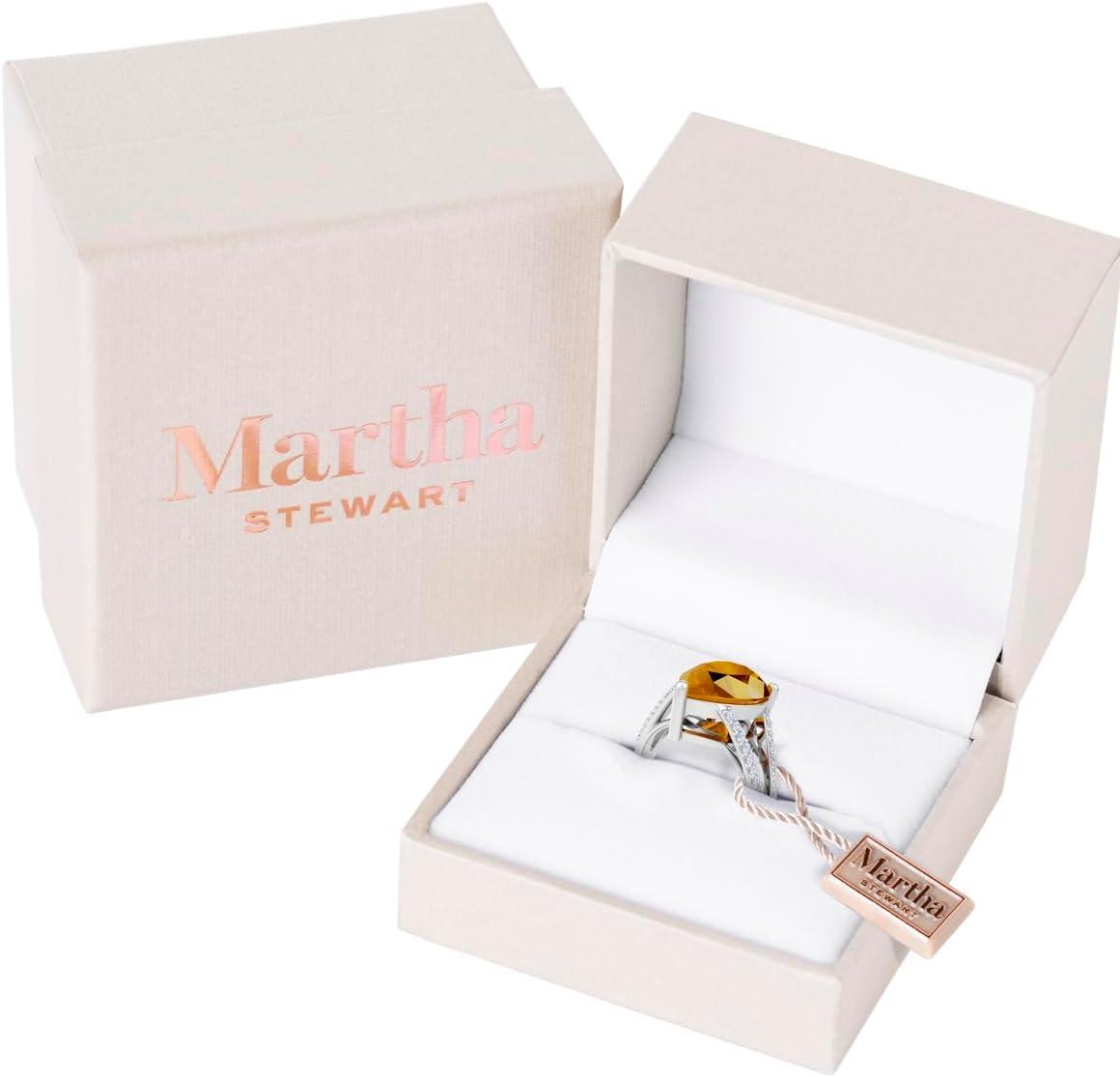 image:imageMartha Stewart 5 12 Carat Pear Shape Gemstone Ring with Lab Grown Diamonds in Sterling Silver Choose Your GemstoneCitrine