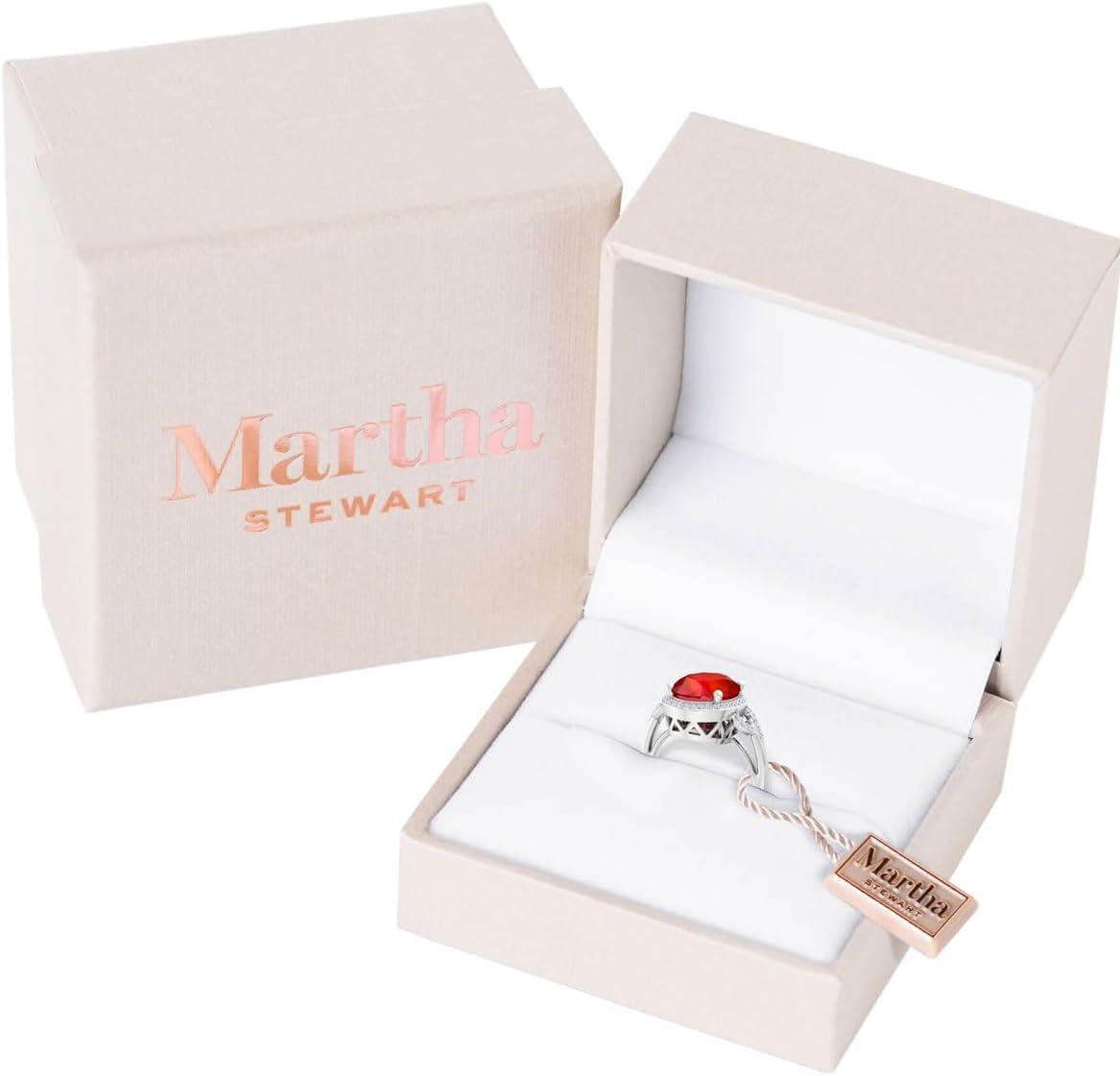 image:imageMartha Stewart 6 34 Carat Oval Shape Gemstone Halo Ring with Lab Grown Diamonds in Sterling Silver Choose Your GemstoneRuby