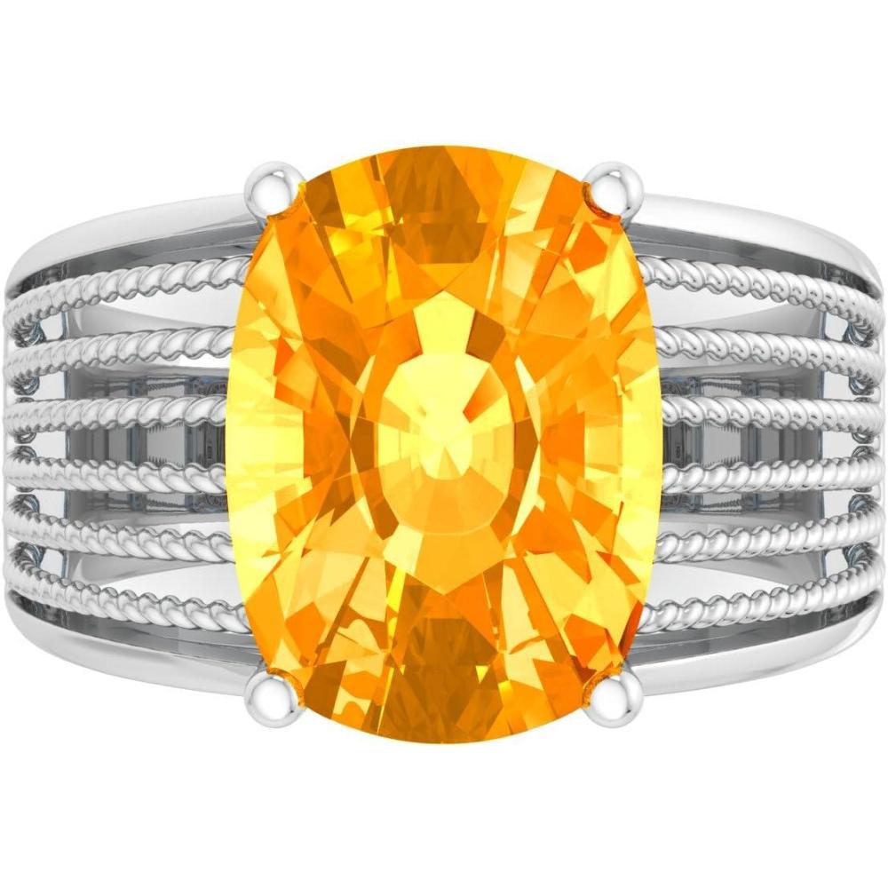 image:imageMartha Stewart 10 14 Carat Cushion Cut Gemstone Hidden Halo Ring with Lab Grown Diamonds in Sterling Silver Choose Your GemstoneCitrine