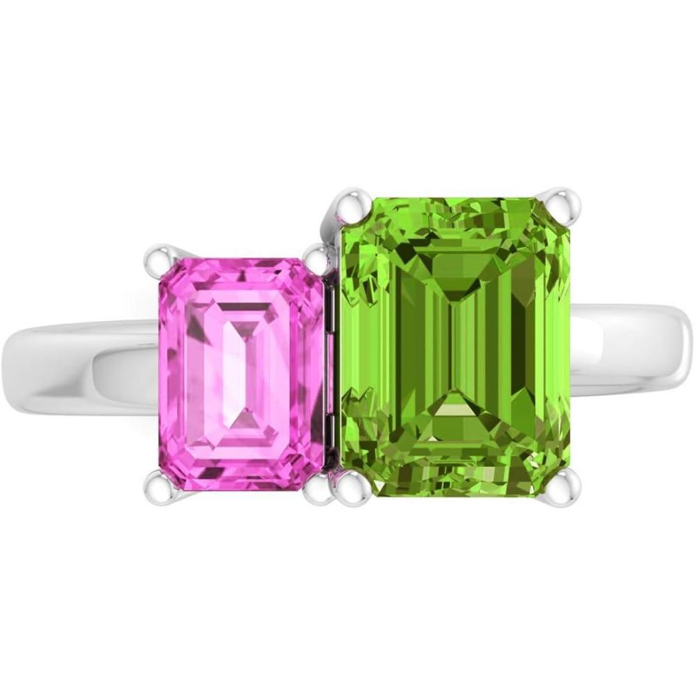 image:imageMartha Stewart 3 14 Carat Two Stone Gemstone Ring For Women in Sterling Silver Gemstone Jewelry For WomenOption 1
