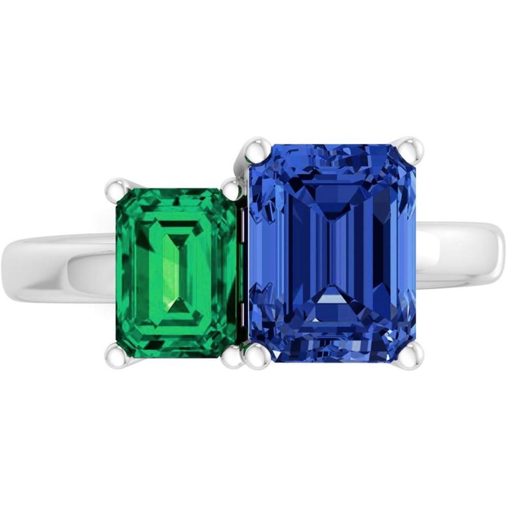image:imageMartha Stewart 3 14 Carat Two Stone Gemstone Ring For Women in Sterling Silver Gemstone Jewelry For WomenOption 2
