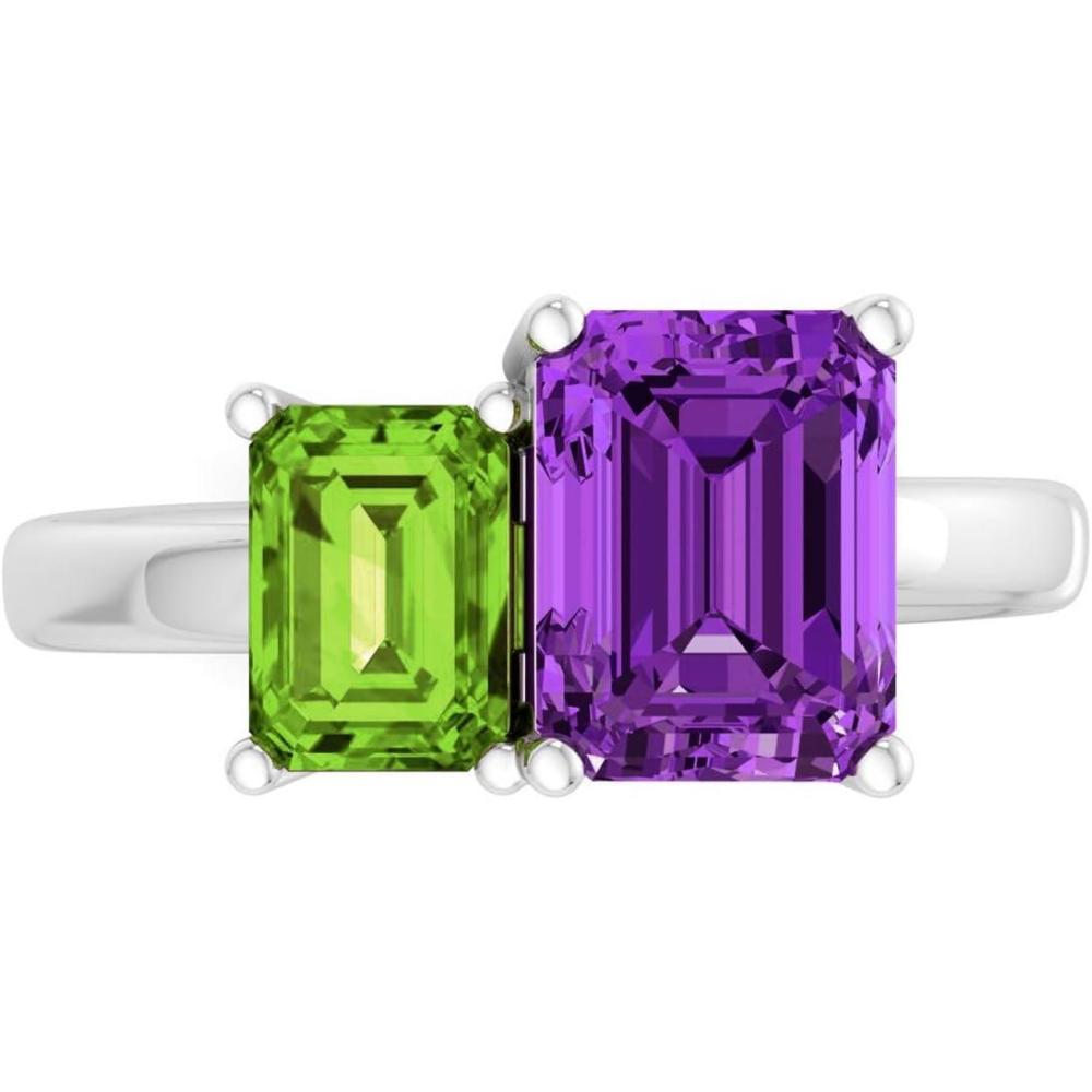 image:imageMartha Stewart 3 14 Carat Two Stone Gemstone Ring For Women in Sterling Silver Gemstone Jewelry For WomenOption 4