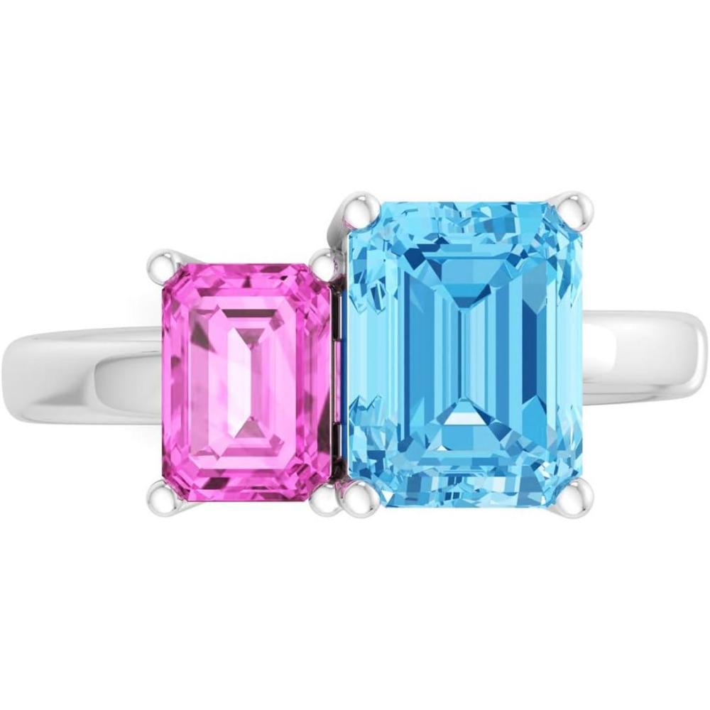 image:imageMartha Stewart 3 14 Carat Two Stone Gemstone Ring For Women in Sterling Silver Gemstone Jewelry For WomenOption 5