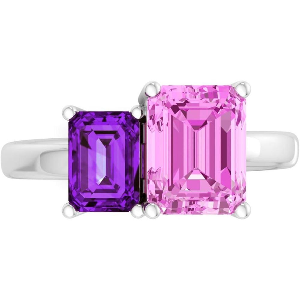 image:imageMartha Stewart 3 14 Carat Two Stone Gemstone Ring For Women in Sterling Silver Gemstone Jewelry For WomenOption 6