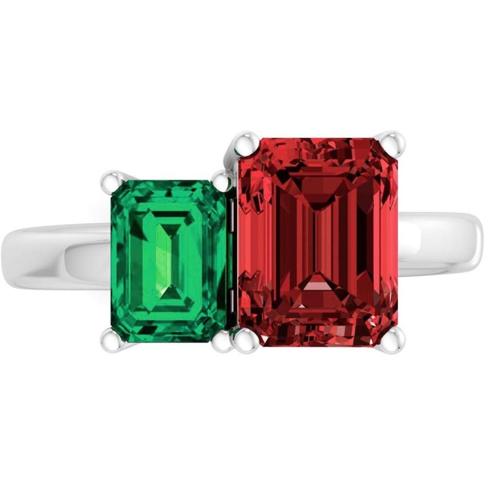 image:imageMartha Stewart 3 14 Carat Two Stone Gemstone Ring For Women in Sterling Silver Gemstone Jewelry For WomenOption 7