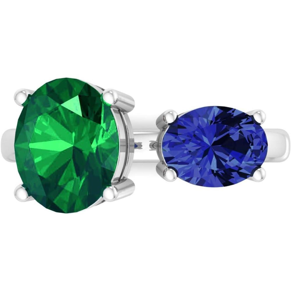 image:imageMartha Stewart 3 34 Carat Two Stone Gemstone Ring For Women in Sterling Silver Gemstone Jewelry For WomenOption 10