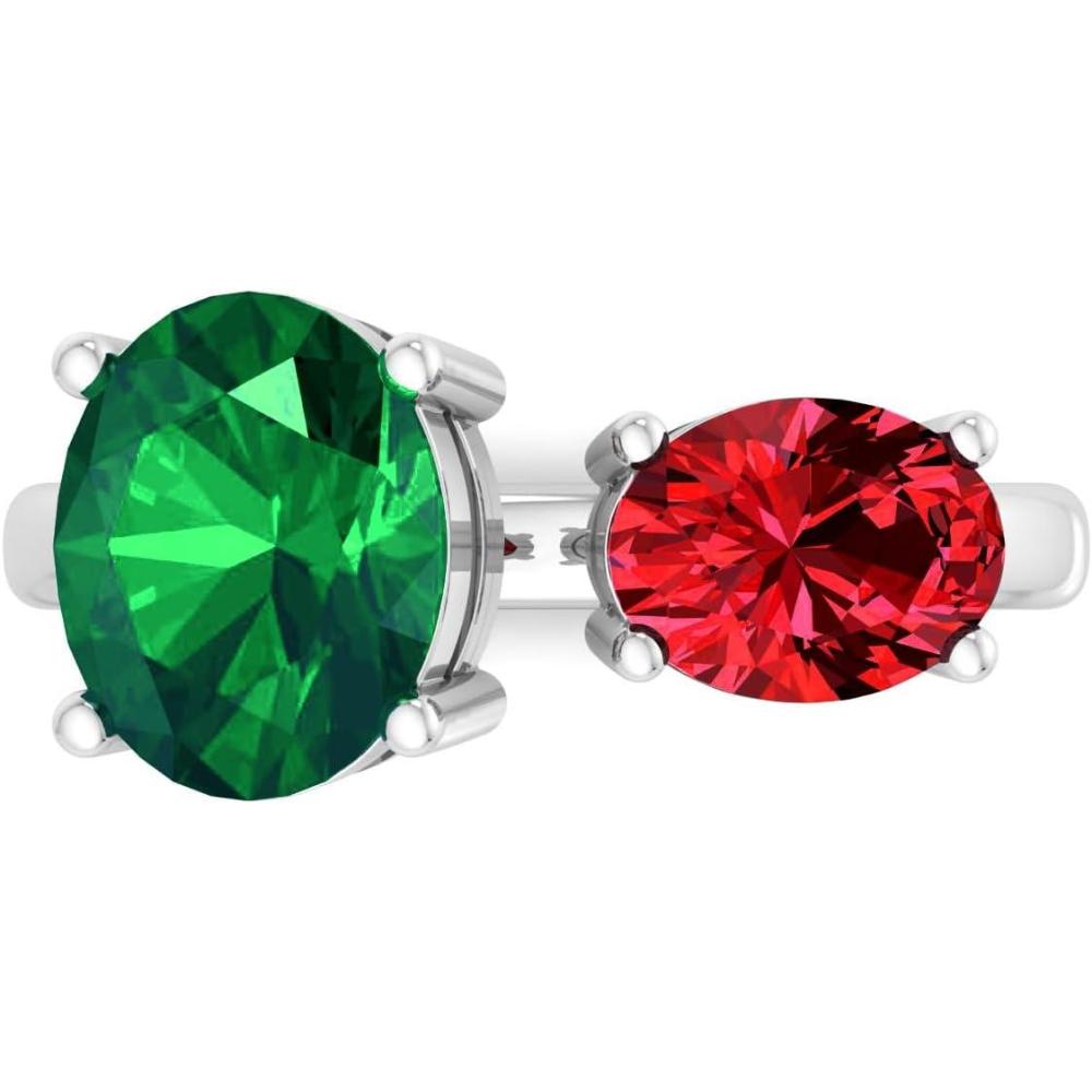 image:imageMartha Stewart 3 34 Carat Two Stone Gemstone Ring For Women in Sterling Silver Gemstone Jewelry For WomenOption 2