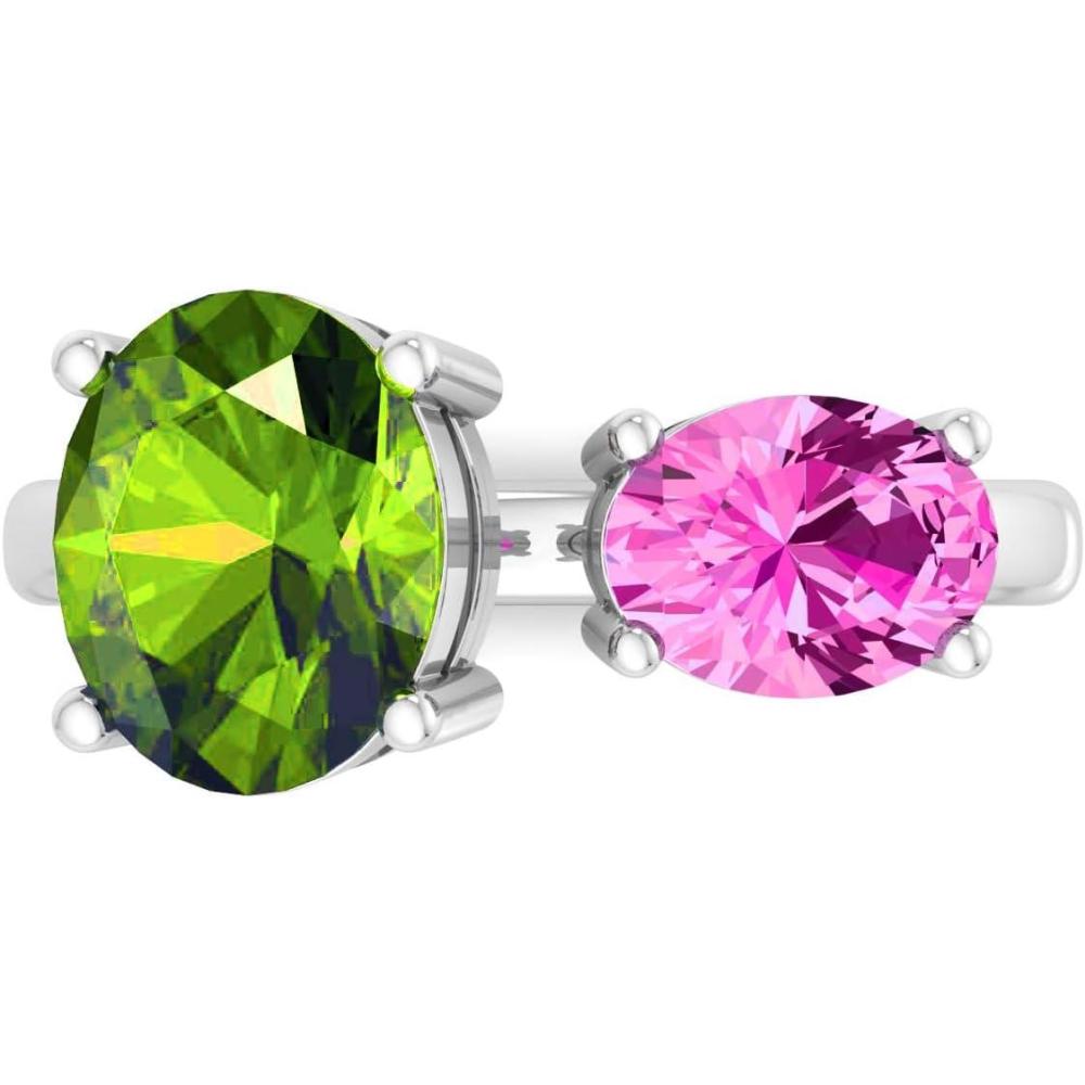 image:imageMartha Stewart 3 34 Carat Two Stone Gemstone Ring For Women in Sterling Silver Gemstone Jewelry For WomenOption 3