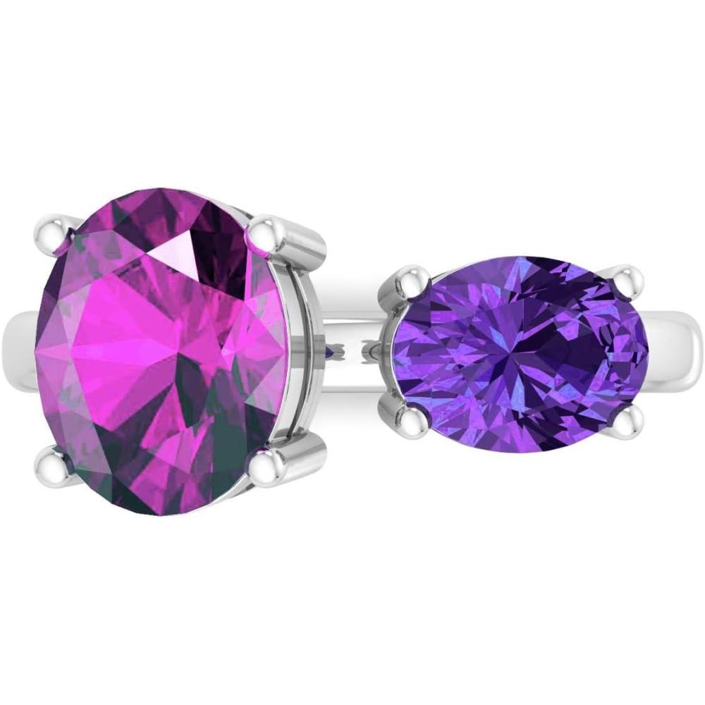 image:imageMartha Stewart 3 34 Carat Two Stone Gemstone Ring For Women in Sterling Silver Gemstone Jewelry For WomenOption 4