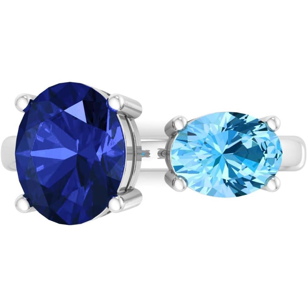 image:imageMartha Stewart 3 34 Carat Two Stone Gemstone Ring For Women in Sterling Silver Gemstone Jewelry For WomenOption 5