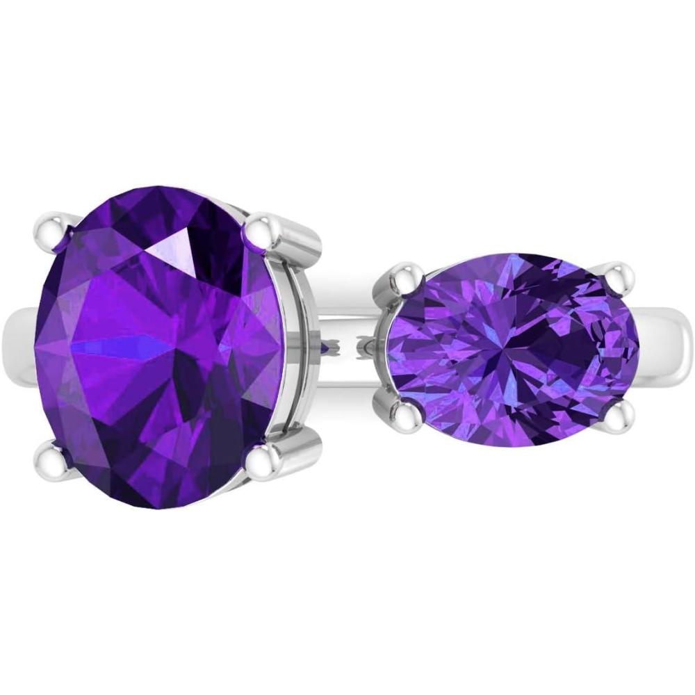 image:imageMartha Stewart 3 34 Carat Two Stone Gemstone Ring For Women in Sterling Silver Gemstone Jewelry For WomenOption 7