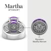 Martha Stewart 10 1/4 Carat Cushion Cut Gemstone Hidden Halo Ring with Lab Grown Diamonds in Sterling Silver, Choose Your Gemstone(Amethyst)