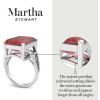 Martha Stewart 10 1/4 Carat Emerald Cut Gemstone Ring with Lab Grown Diamonds in Sterling Silver, Choose Your Gemstone(Garnet)