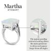Martha Stewart 10 1/4 Carat Emerald Cut Gemstone Ring with Lab Grown Diamonds in Sterling Silver, Choose Your Gemstone(Opal)