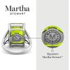 Martha Stewart 10 1/4 Carat Emerald Cut Gemstone Ring with Lab Grown Diamonds in Sterling Silver, Choose Your Gemstone(Peridot)