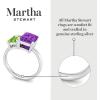 Martha Stewart 3 1/4 Carat Two Stone Gemstone Ring For Women in Sterling Silver, Gemstone Jewelry For Women(Option 4)