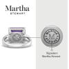 Martha Stewart 5 1/2 Carat Emerald Cut Gemstone Ring with Lab Grown Diamonds in Sterling Silver, Choose Your Gemstone(Amethyst)