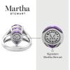 Martha Stewart 5 1/2 Carat Pear Shape Gemstone Ring with Lab Grown Diamonds in Sterling Silver, Choose Your Gemstone(Amethyst)