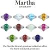 Martha Stewart 5 1/2 Carat Pear Shape Gemstone Ring with Lab Grown Diamonds in Sterling Silver, Choose Your Gemstone(Citrine)