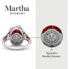 Martha Stewart 6 3/4 Carat Oval Shape Gemstone Halo Ring with Lab Grown Diamonds in Sterling Silver, Choose Your Gemstone(Ruby)