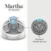Martha Stewart 6 3/4 Carat Oval Shape Gemstone Hidden Halo Ring with Lab Grown Diamonds in Sterling Silver, Choose Your Gemstone(Blue Topaz)