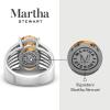Martha Stewart 6 3/4 Carat Oval Shape Gemstone Hidden Halo Ring with Lab Grown Diamonds in Sterling Silver, Choose Your Gemstone(Citrine)