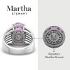 Martha Stewart 6 3/4 Carat Oval Shape Gemstone Hidden Halo Ring with Lab Grown Diamonds in Sterling Silver, Choose Your Gemstone(Pink Sapphire)