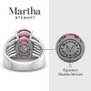 Martha Stewart 6 3/4 Carat Oval Shape Gemstone Hidden Halo Ring with Lab Grown Diamonds in Sterling Silver, Choose Your Gemstone(Ruby)