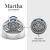 Martha Stewart 6 3/4 Carat Oval Shape Gemstone Hidden Halo Ring with Lab Grown Diamonds in Sterling Silver, Choose Your Gemstone(Sapphire)