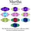 Martha Stewart 8 Carat Cushion Cut Gemstone Three Stone Ring with Lab Grown Diamonds in Sterling Silver, Choose Your Gemstone(Option 2)