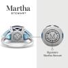 Martha Stewart 8 Carat Cushion Cut Gemstone Three Stone Ring with Lab Grown Diamonds in Sterling Silver, Choose Your Gemstone(Option 9)