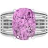 Martha Stewart 10 1/4 Carat Cushion Cut Gemstone Hidden Halo Ring with Lab Grown Diamonds in Sterling Silver, Choose Your Gemstone(Pink Sapphire)
