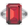Martha Stewart 10 1/4 Carat Emerald Cut Gemstone Ring with Lab Grown Diamonds in Sterling Silver, Choose Your Gemstone(Ruby)