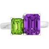 Martha Stewart 3 1/4 Carat Two Stone Gemstone Ring For Women in Sterling Silver, Gemstone Jewelry For Women(Option 4)
