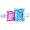 Martha Stewart 3 1/4 Carat Two Stone Gemstone Ring For Women in Sterling Silver, Gemstone Jewelry For Women(Option 5)