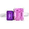 Martha Stewart 3 1/4 Carat Two Stone Gemstone Ring For Women in Sterling Silver, Gemstone Jewelry For Women(Option 6)