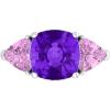 Martha Stewart 8 Carat Cushion Cut Gemstone Three Stone Ring with Lab Grown Diamonds in Sterling Silver, Choose Your Gemstone(Option 3)