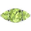 Martha Stewart 8 Carat Cushion Cut Gemstone Three Stone Ring with Lab Grown Diamonds in Sterling Silver, Choose Your Gemstone(Option 5)
