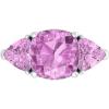 Martha Stewart 8 Carat Cushion Cut Gemstone Three Stone Ring with Lab Grown Diamonds in Sterling Silver, Choose Your Gemstone(Option 7)