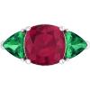 Martha Stewart 8 Carat Cushion Cut Gemstone Three Stone Ring with Lab Grown Diamonds in Sterling Silver, Choose Your Gemstone(Option 8)