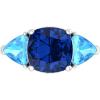 Martha Stewart 8 Carat Cushion Cut Gemstone Three Stone Ring with Lab Grown Diamonds in Sterling Silver, Choose Your Gemstone(Option 9)