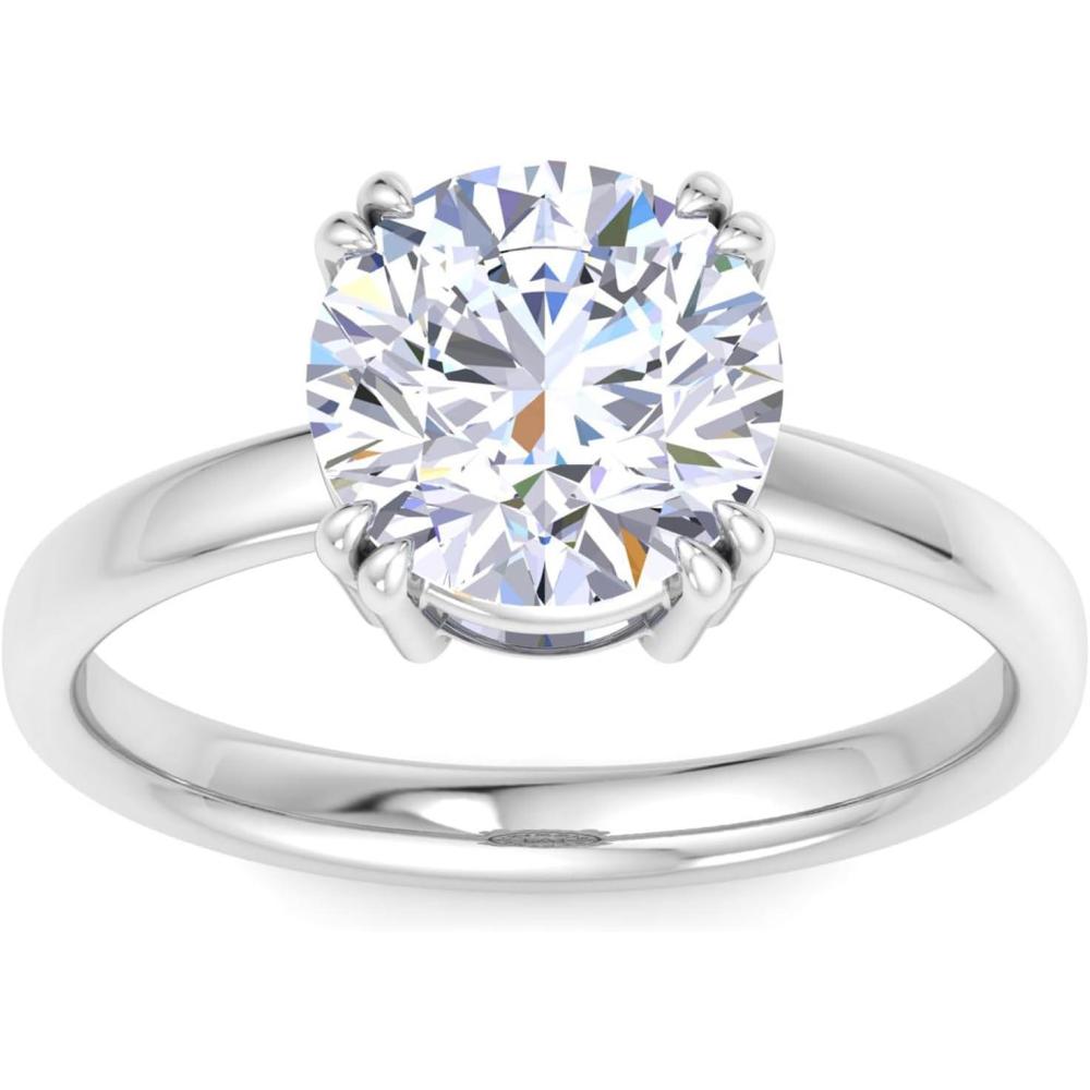 image:imageMartha Stewart 3 Carat Round Shape Lab Grown Diamond Solitaire Engagement Ring In Sterling Silver