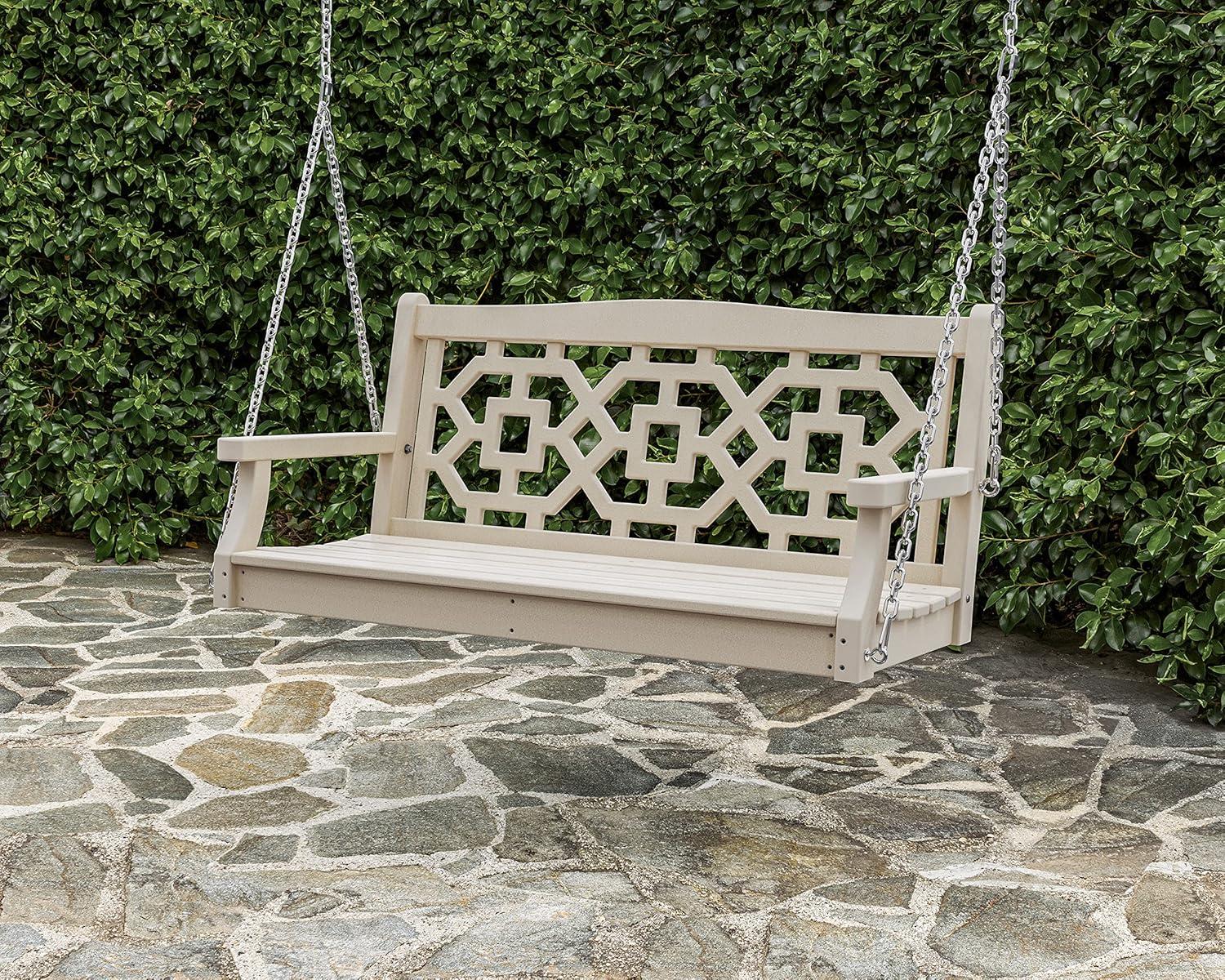 image:imageMartha Stewart by POLYWOOD Chinoiserie 48 Swing in SandBlack