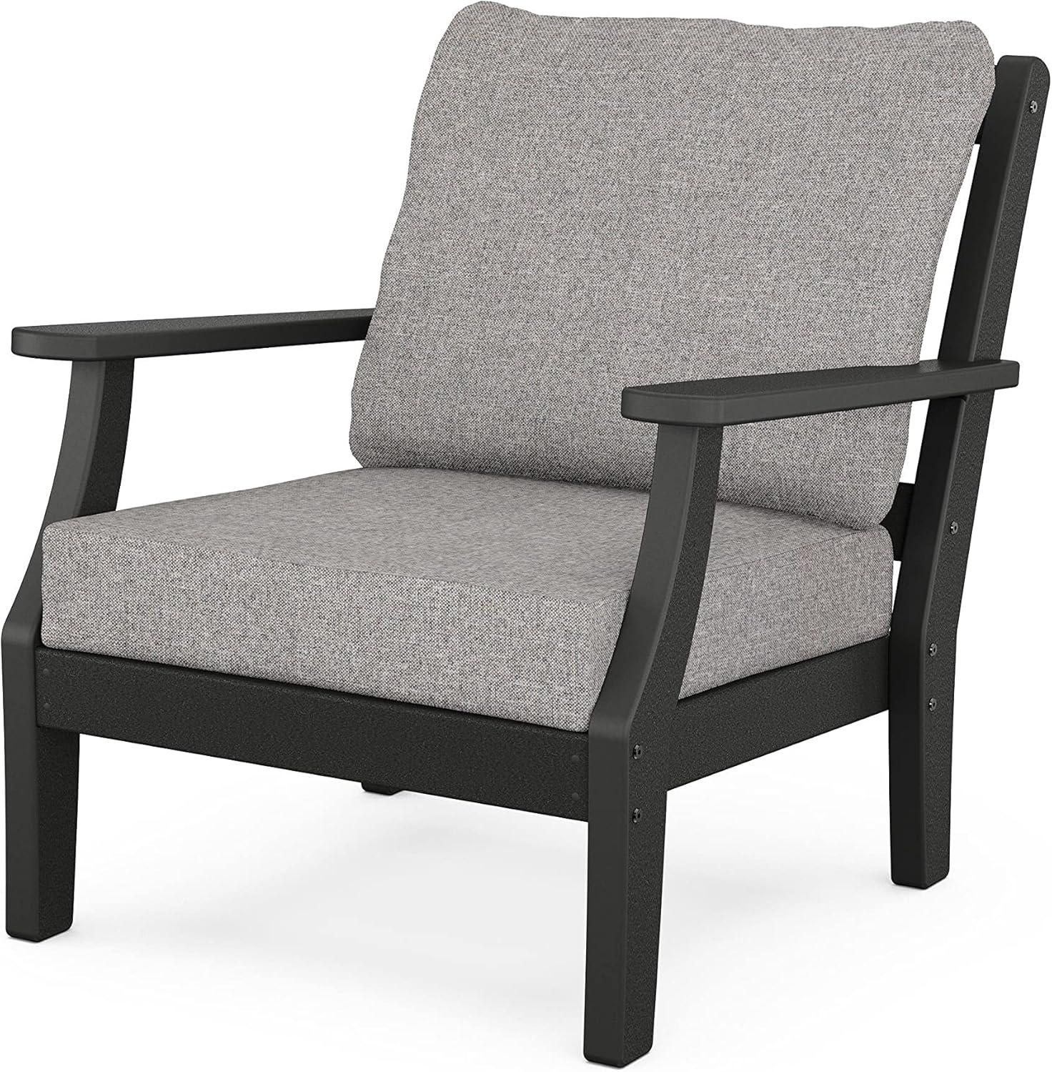 image:imageMartha Stewart by POLYWOOD Chinoiserie 4Piece Deep Seating Set with Sofa in BlackDune BurlapBlack Grey Mist
